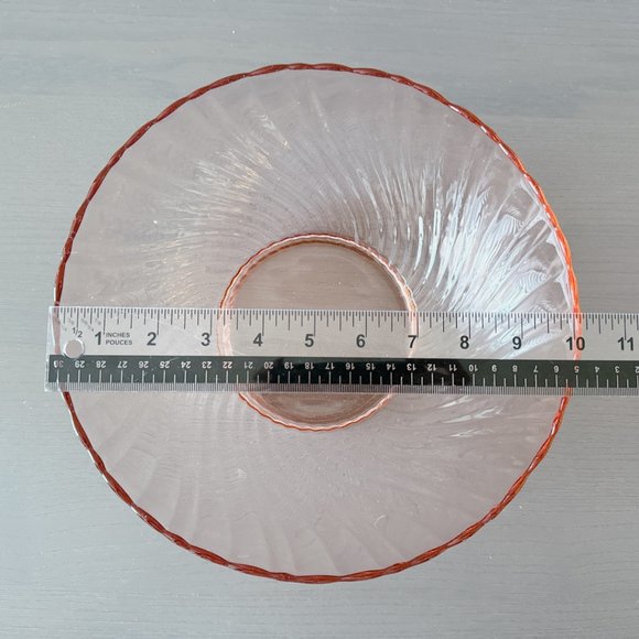 Pink glass bowl Made in France fruit bowl decor - Picture 8 of 8